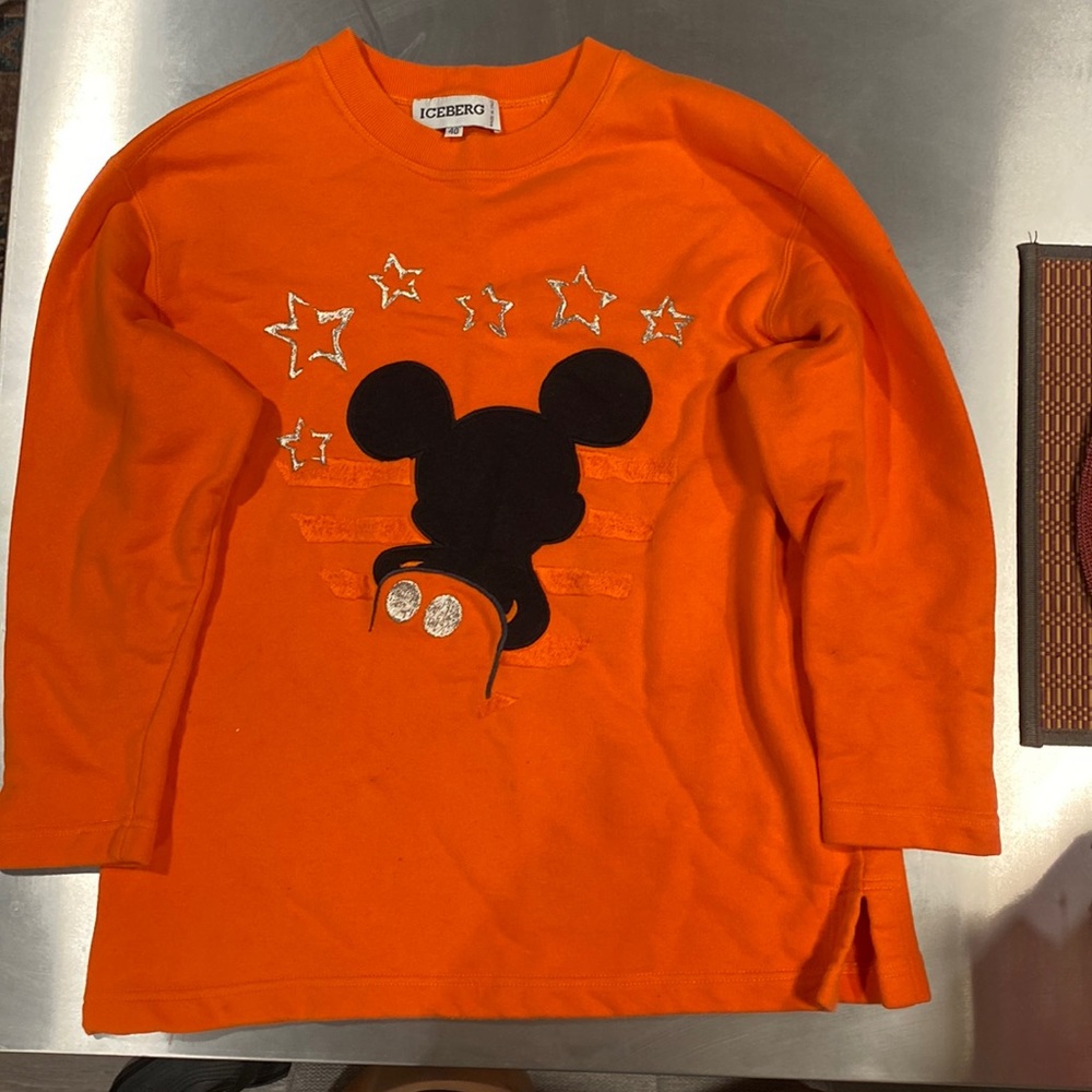 Classic Orange Iceberg Mickey Mouse sweatshirt
